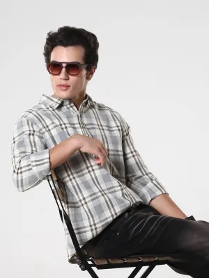 Amabel - Checkered Regular fit Shirt - Olive