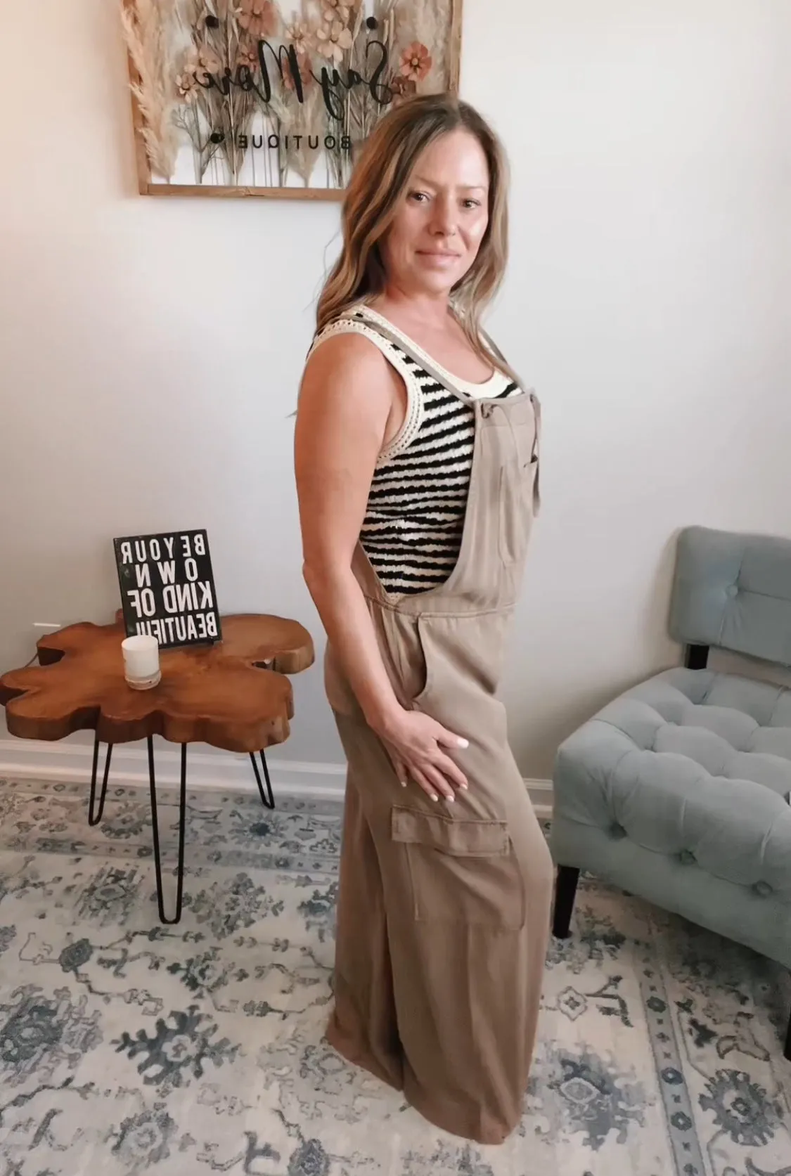 Around Town Wide Leg Cargo Overalls