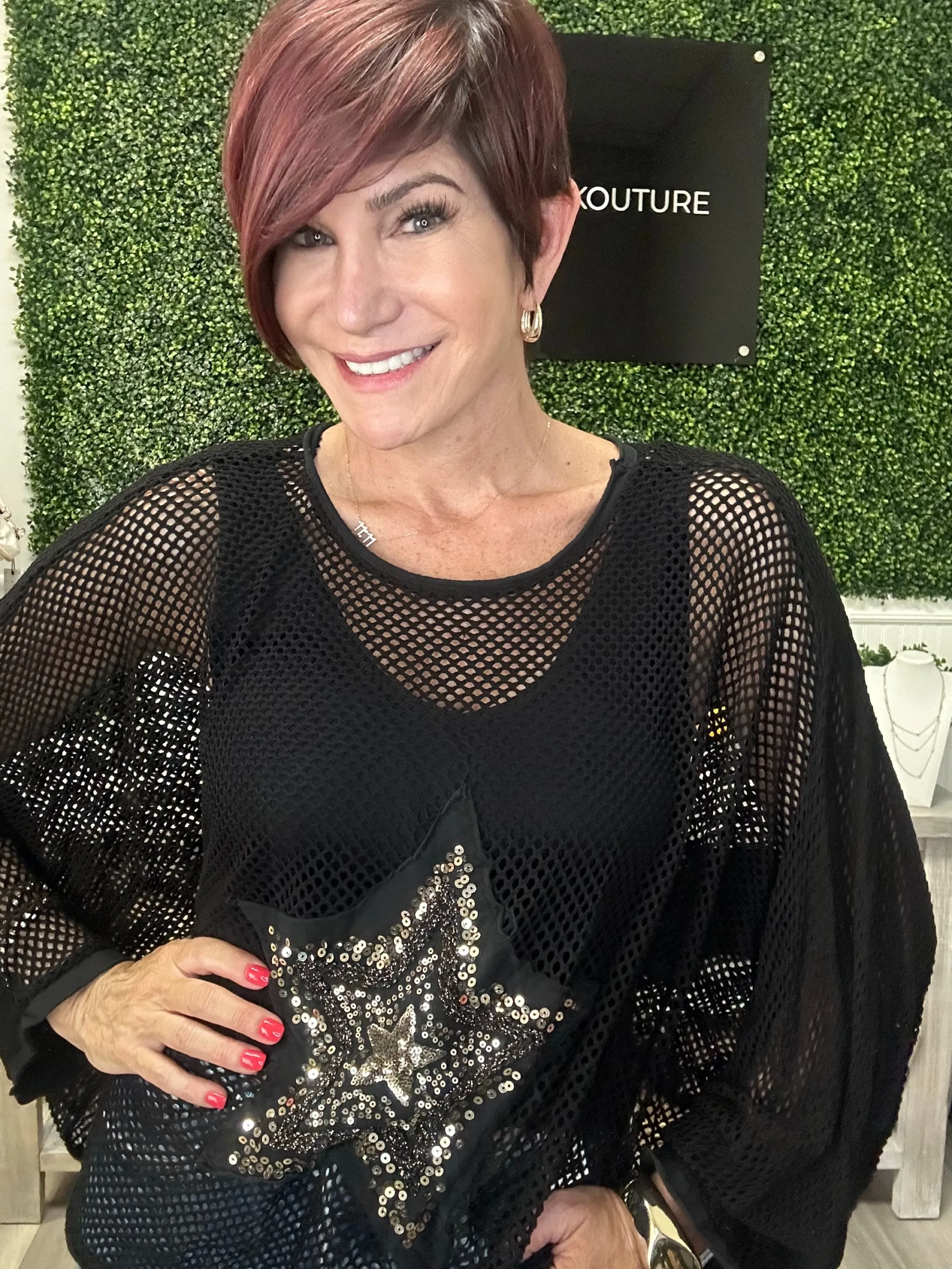 Black Star Poncho Top