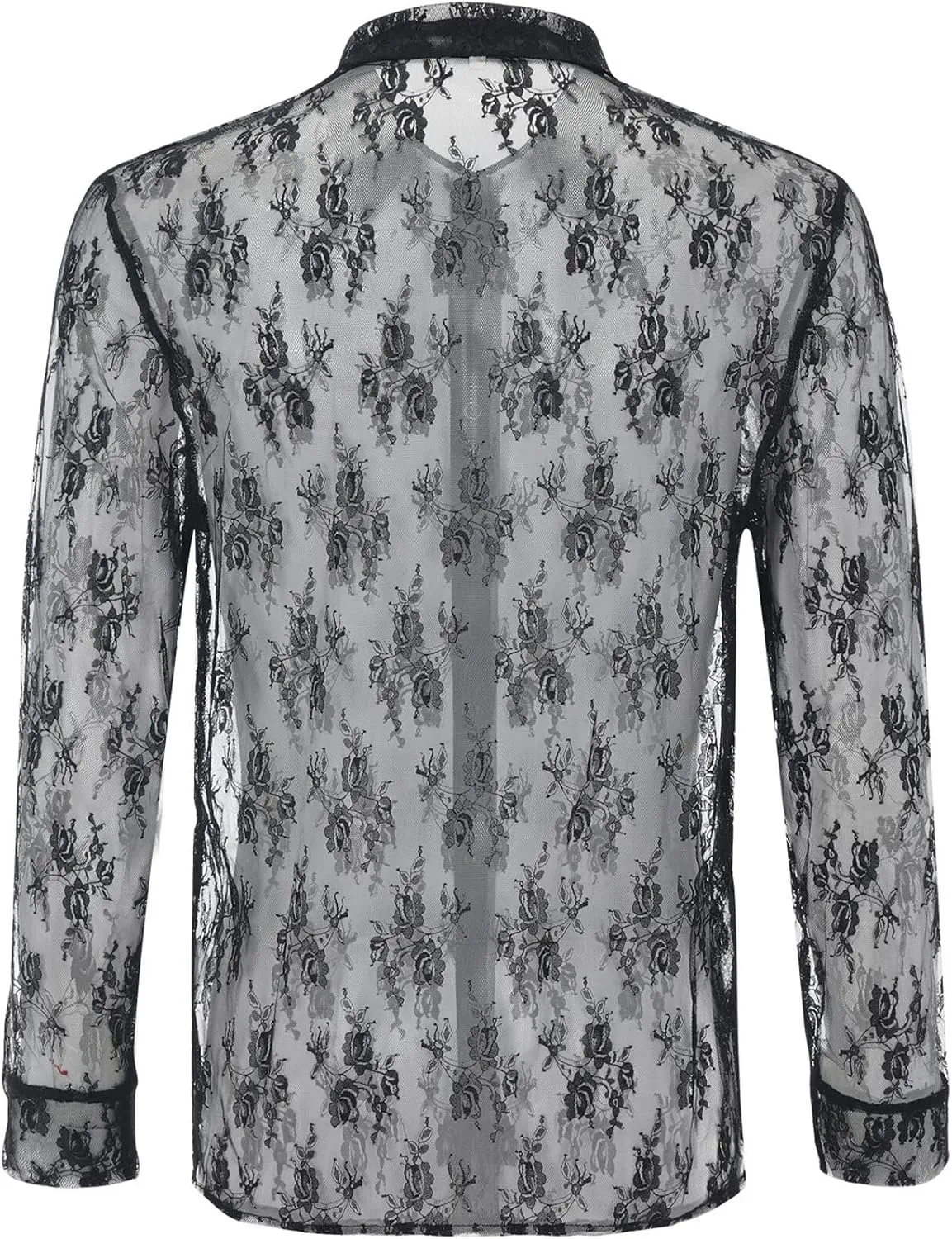 FEOYA Mens Mesh See Through Shirts Sheer Transparent Club Party Casual Top Undershirts