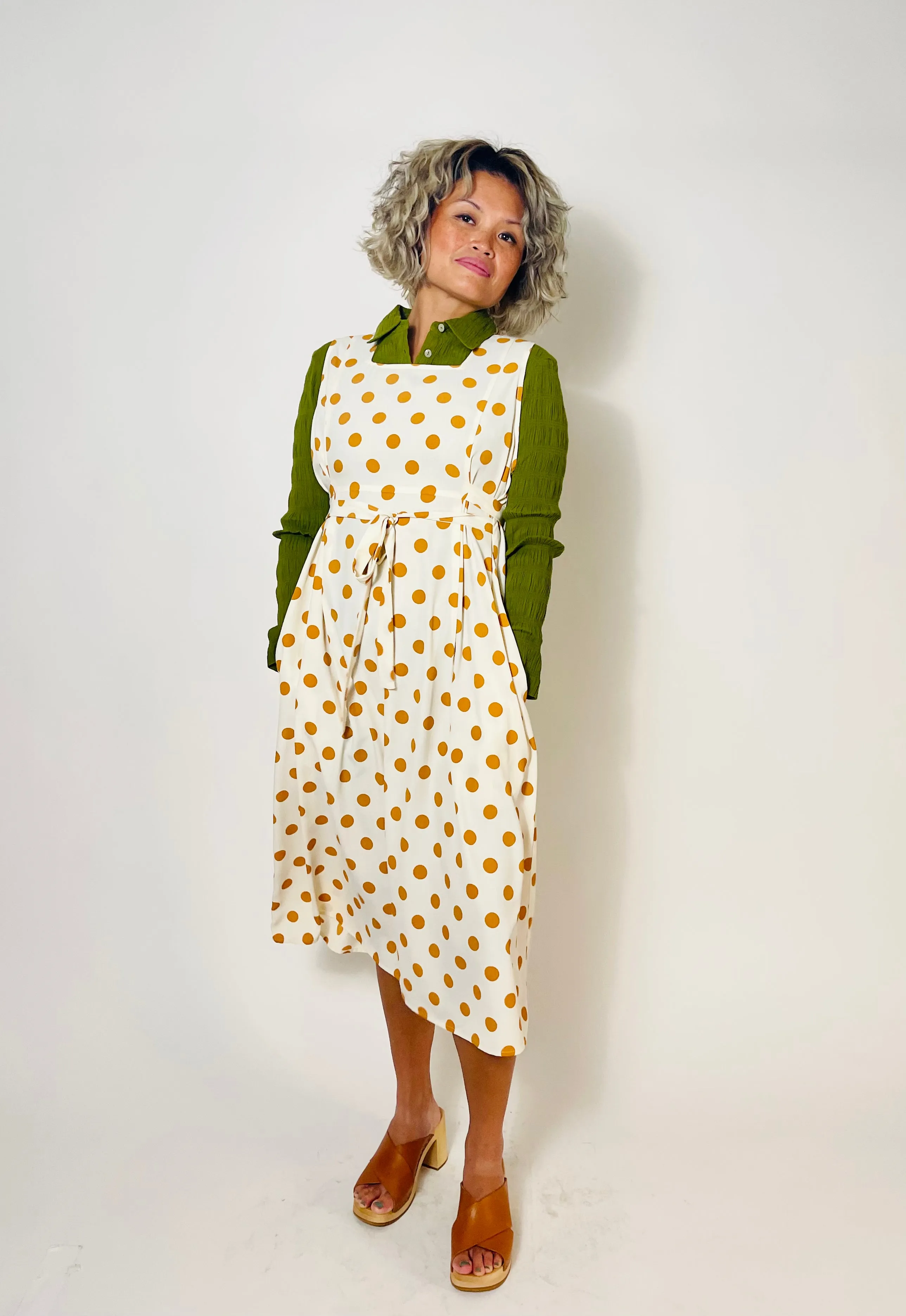 Latoya Dress in Turmeric Polka Dot