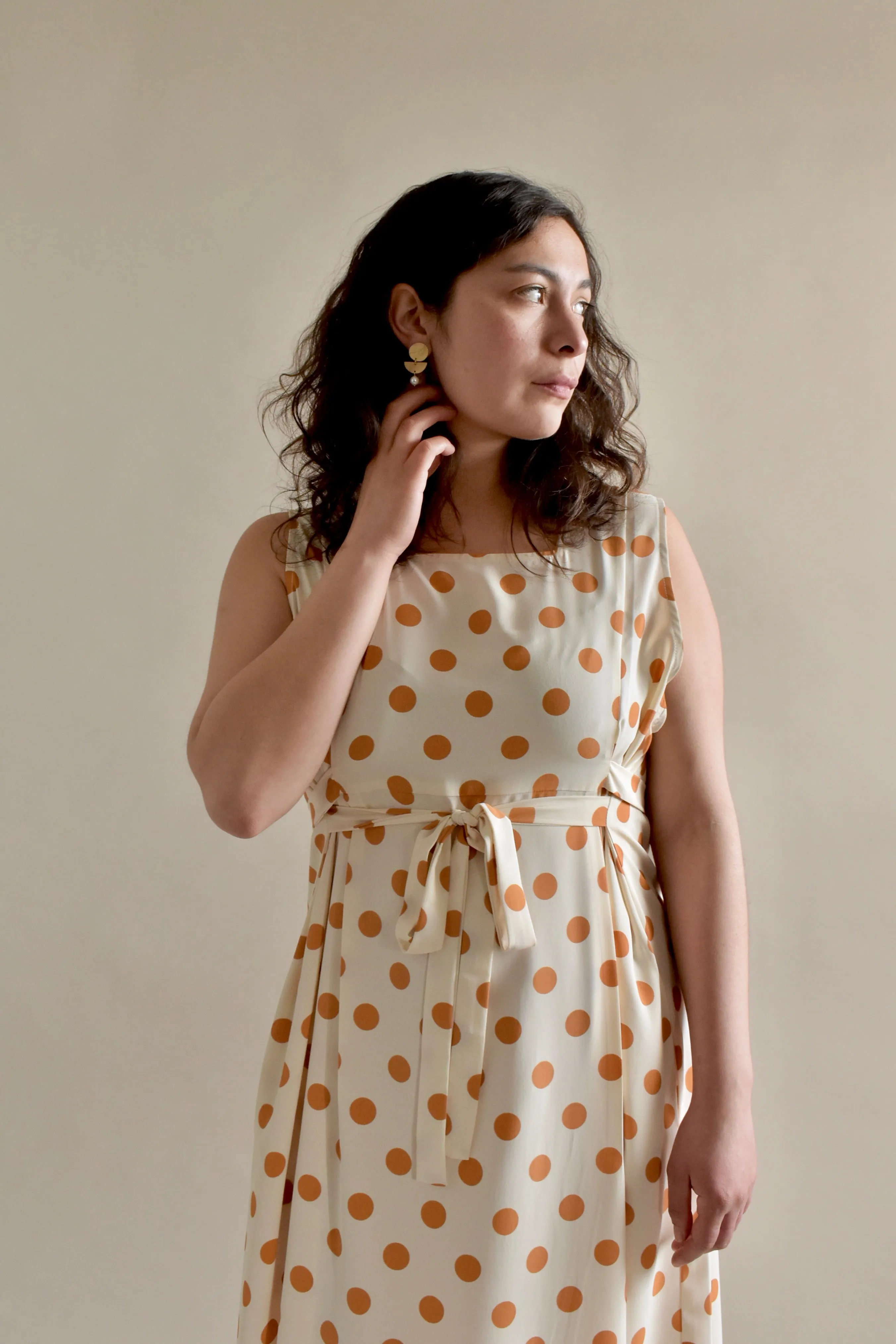 Latoya Dress in Turmeric Polka Dot