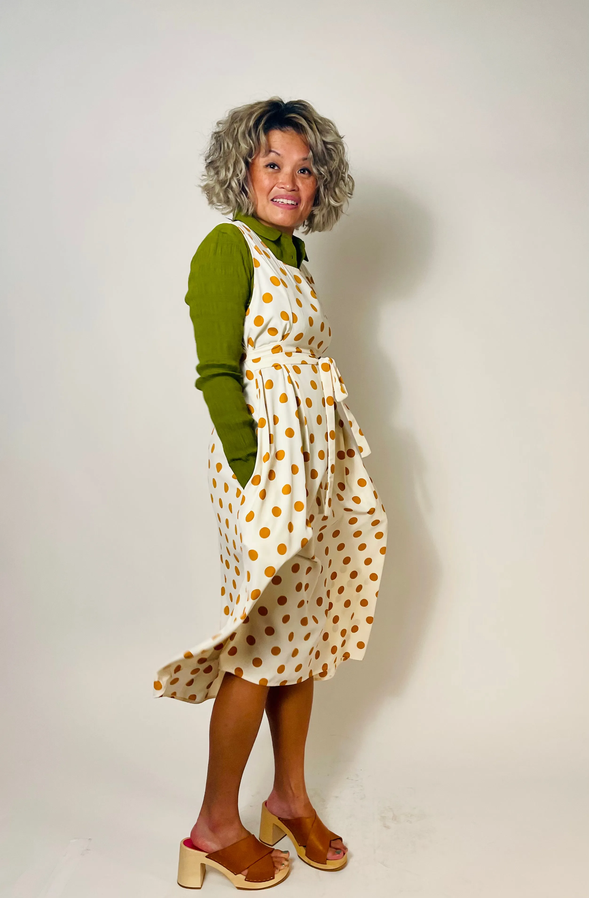 Latoya Dress in Turmeric Polka Dot