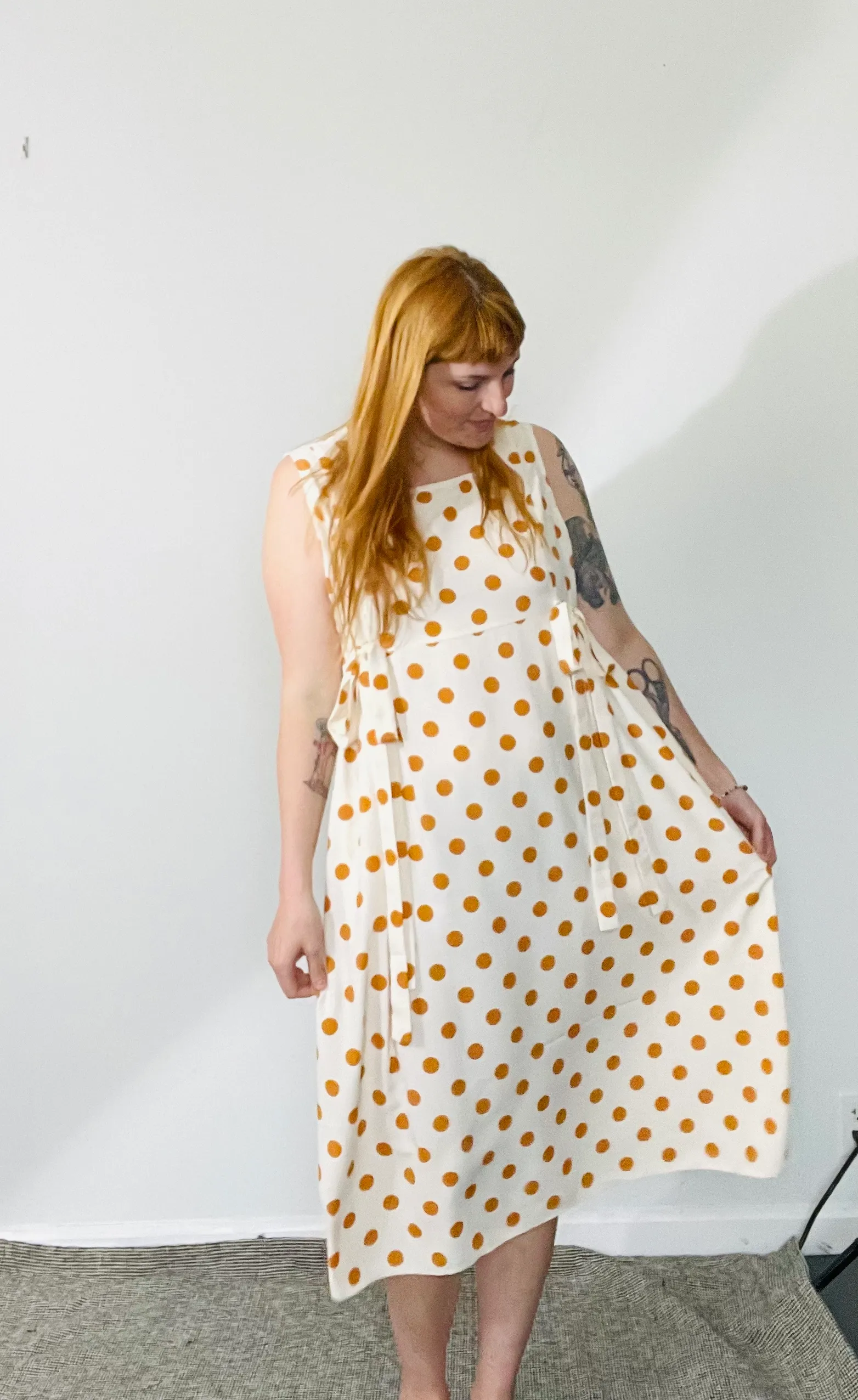 Latoya Dress in Turmeric Polka Dot