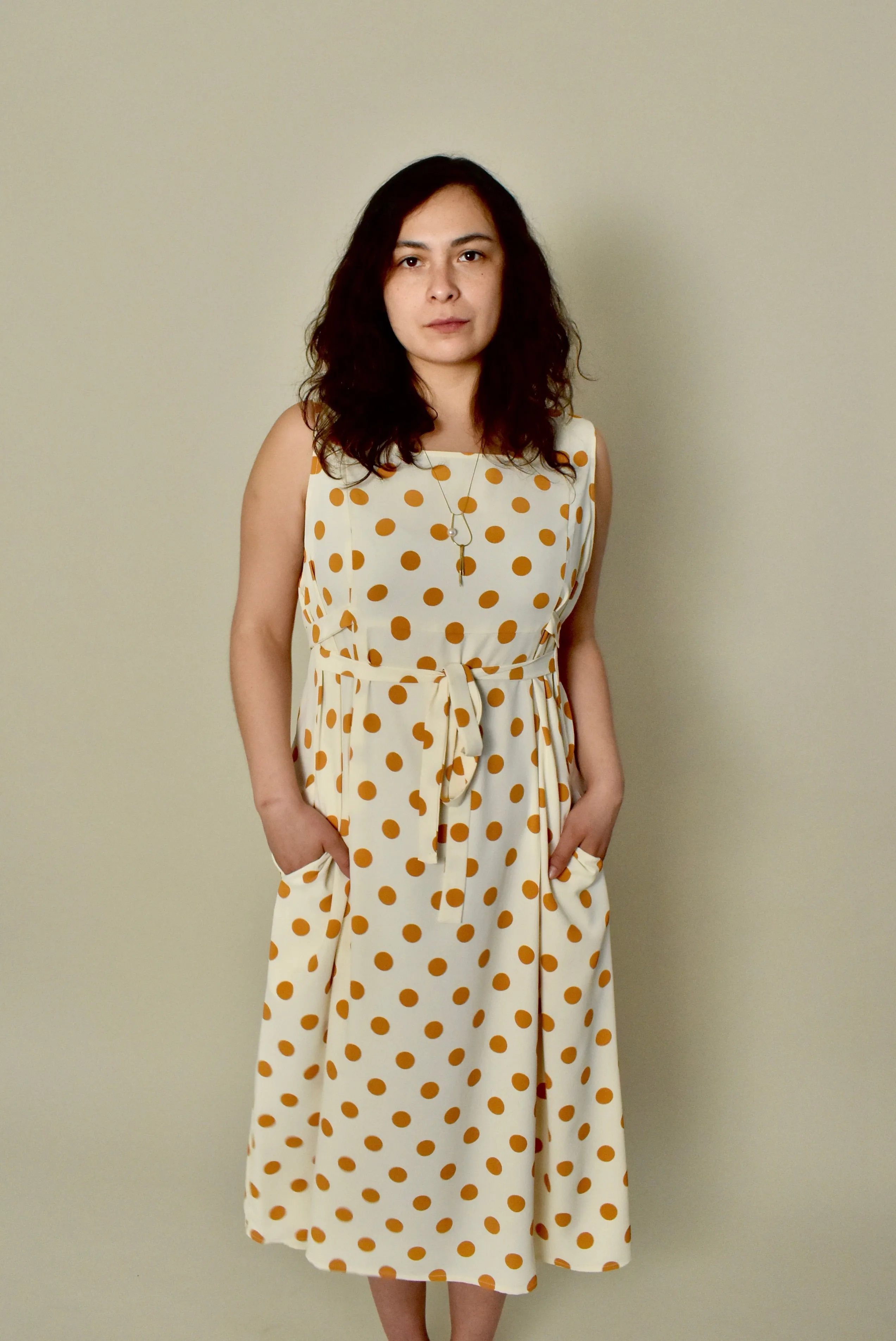 Latoya Dress in Turmeric Polka Dot