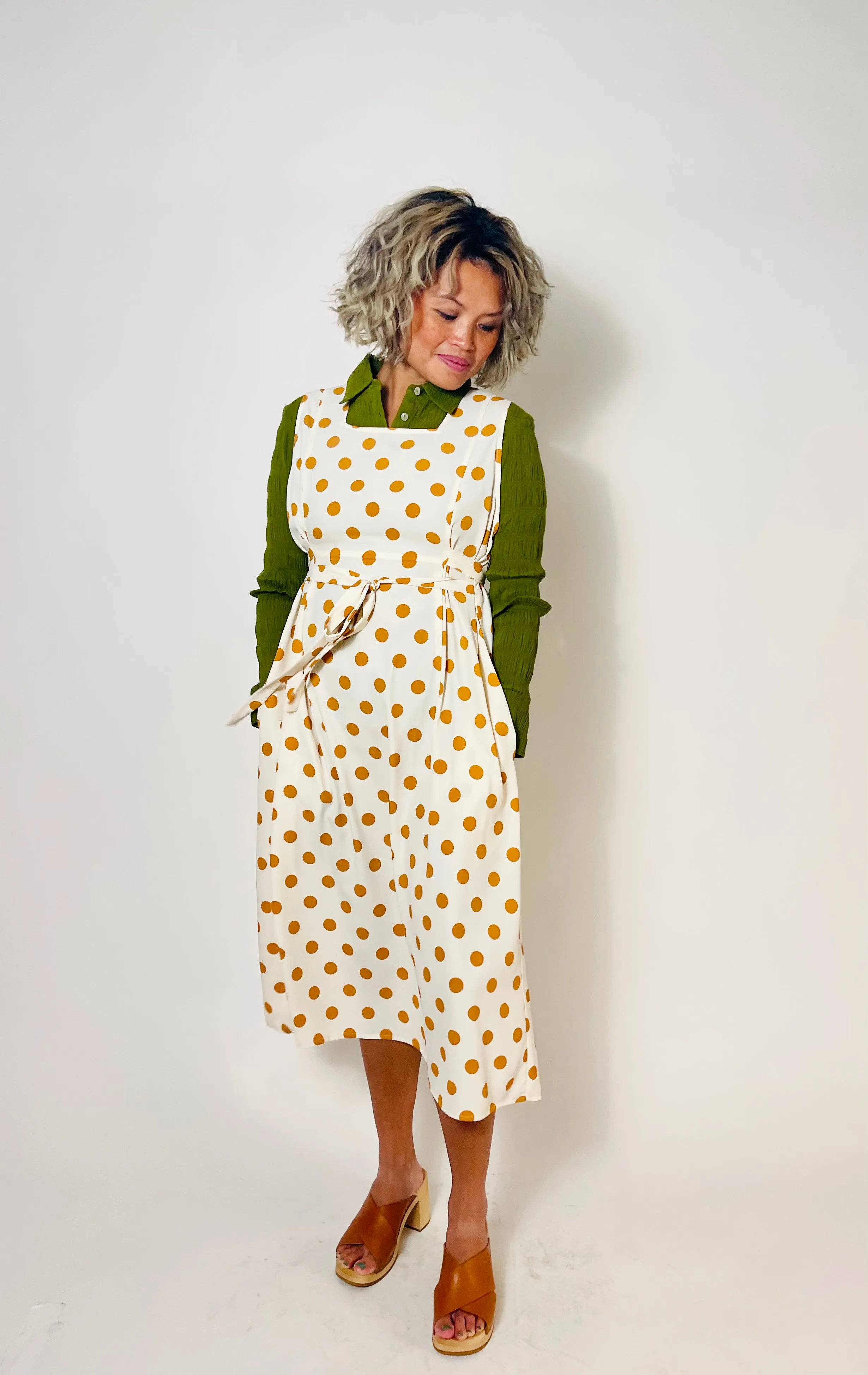 Latoya Dress in Turmeric Polka Dot