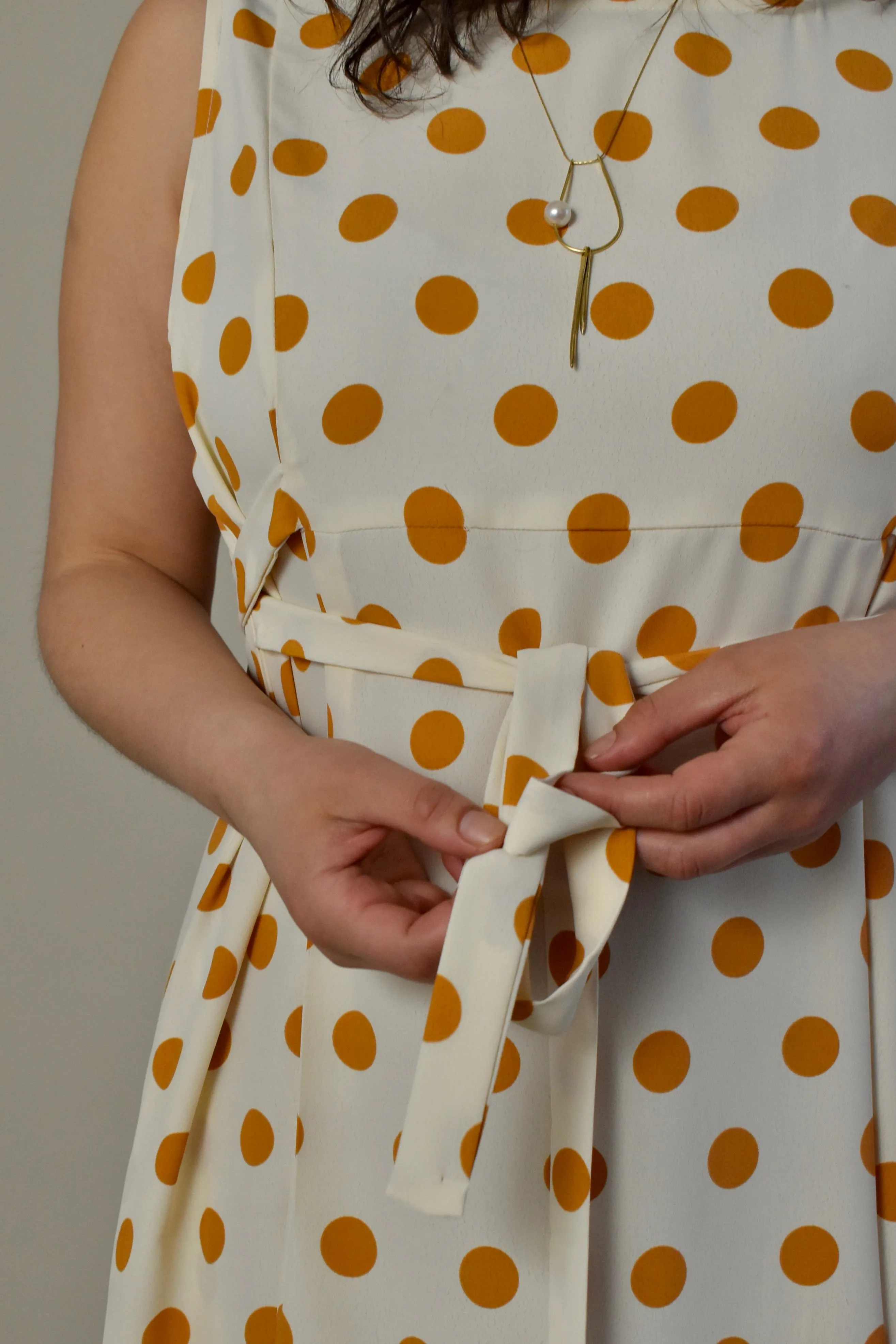 Latoya Dress in Turmeric Polka Dot