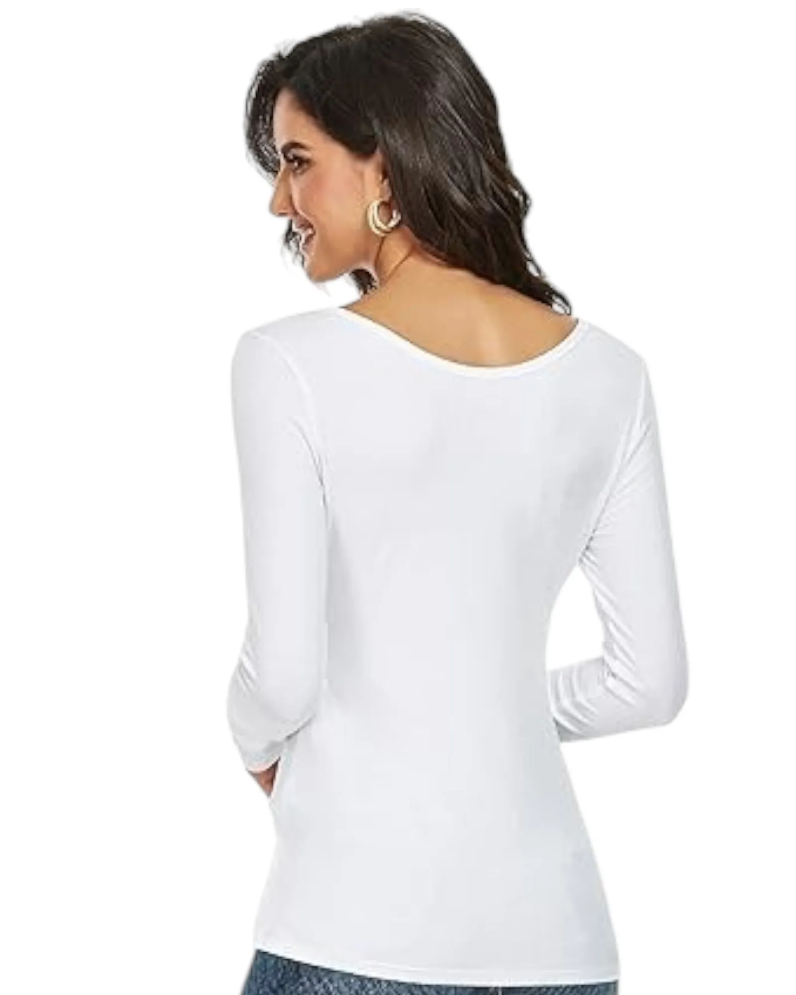 Long Sleeve Cotton Round Neck Undershirt