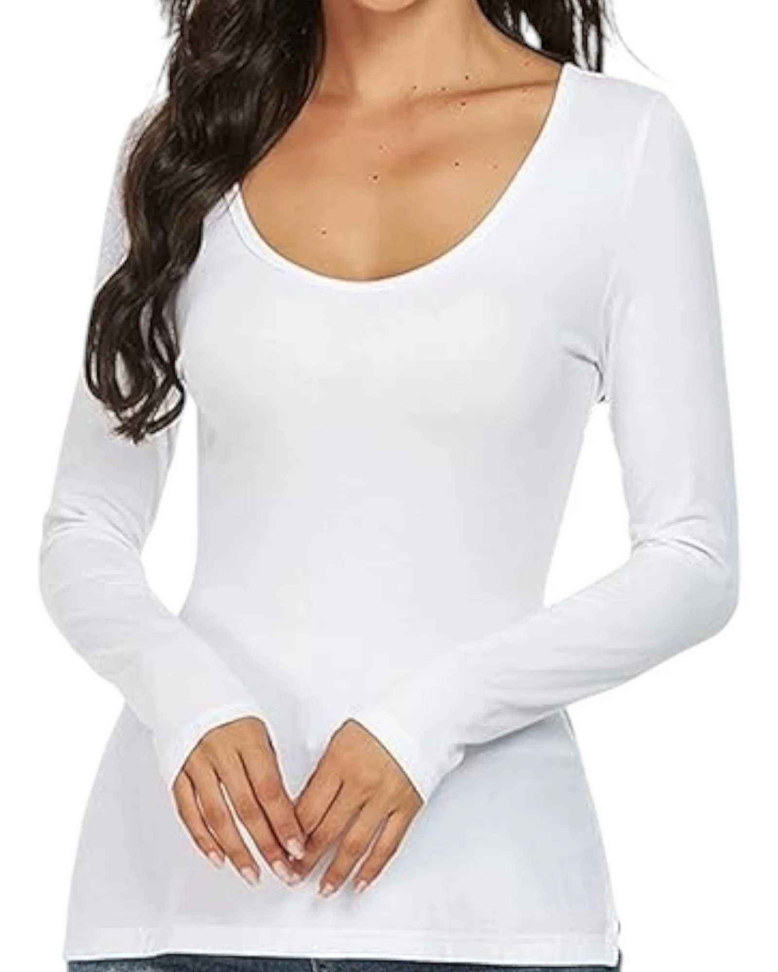 Long Sleeve Cotton Round Neck Undershirt