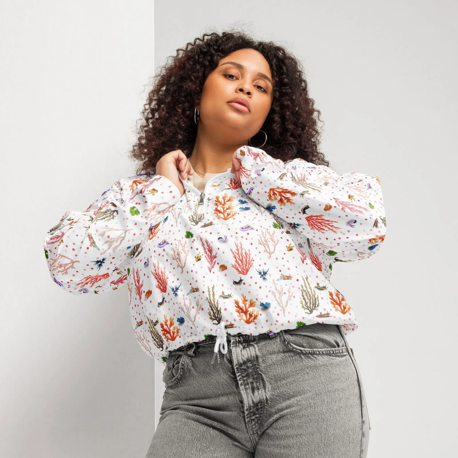 Nudibranch Bliss Womens Cropped Windbreaker