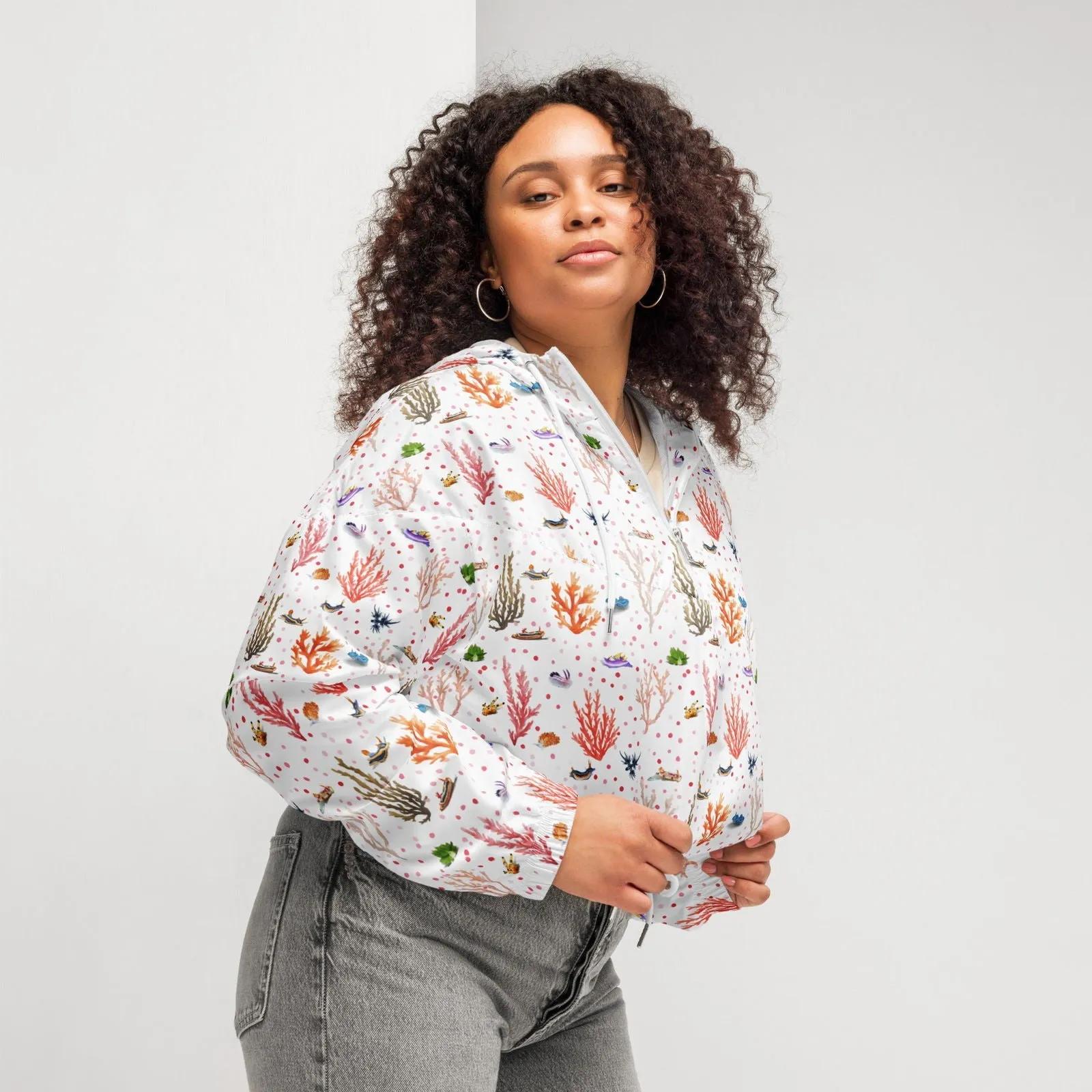 Nudibranch Bliss Womens Cropped Windbreaker