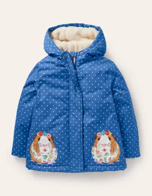 Sherpa Lined Anorak-Elizabethan Blue Guinea Pigs