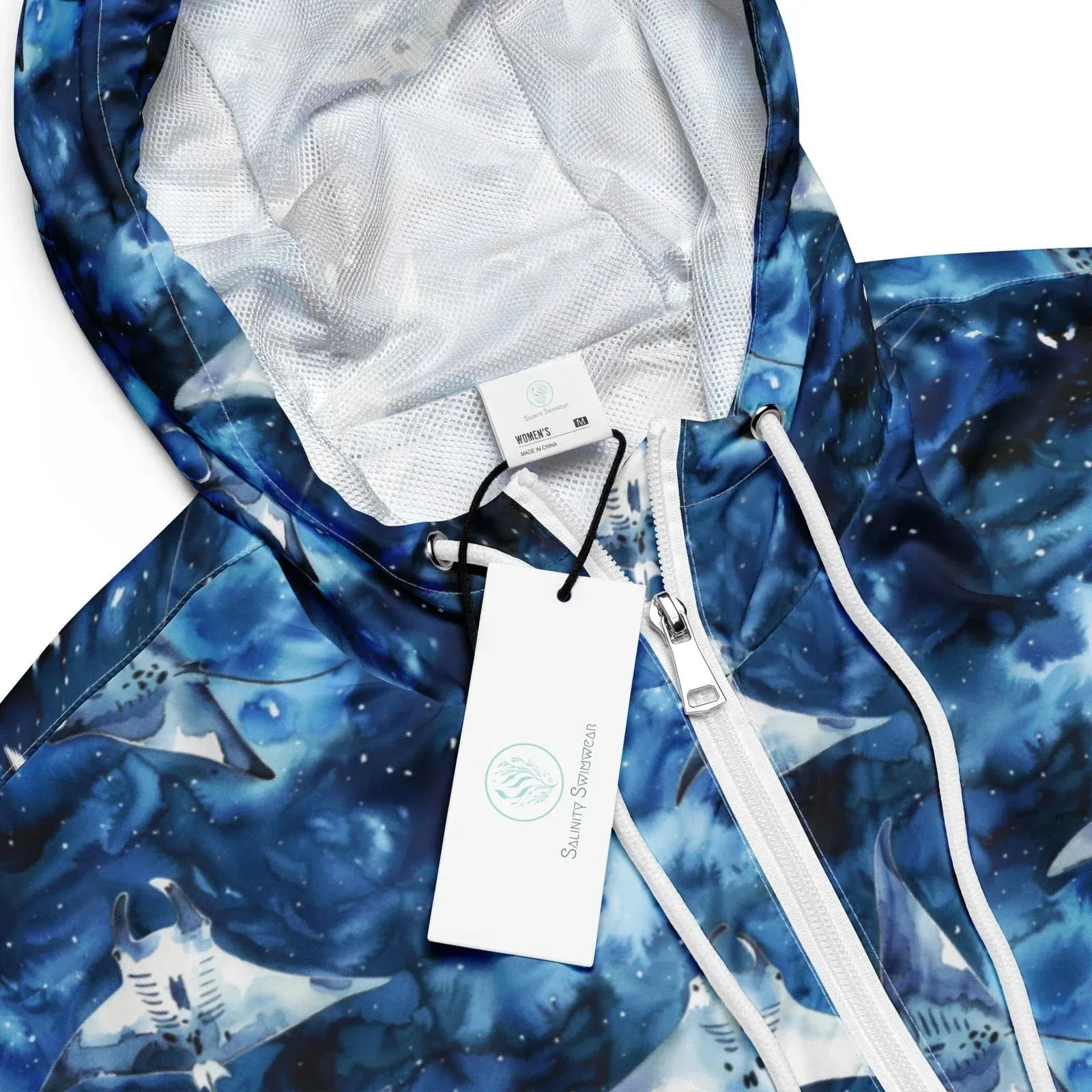 Starry Manta Ray Womens cropped Windbreaker