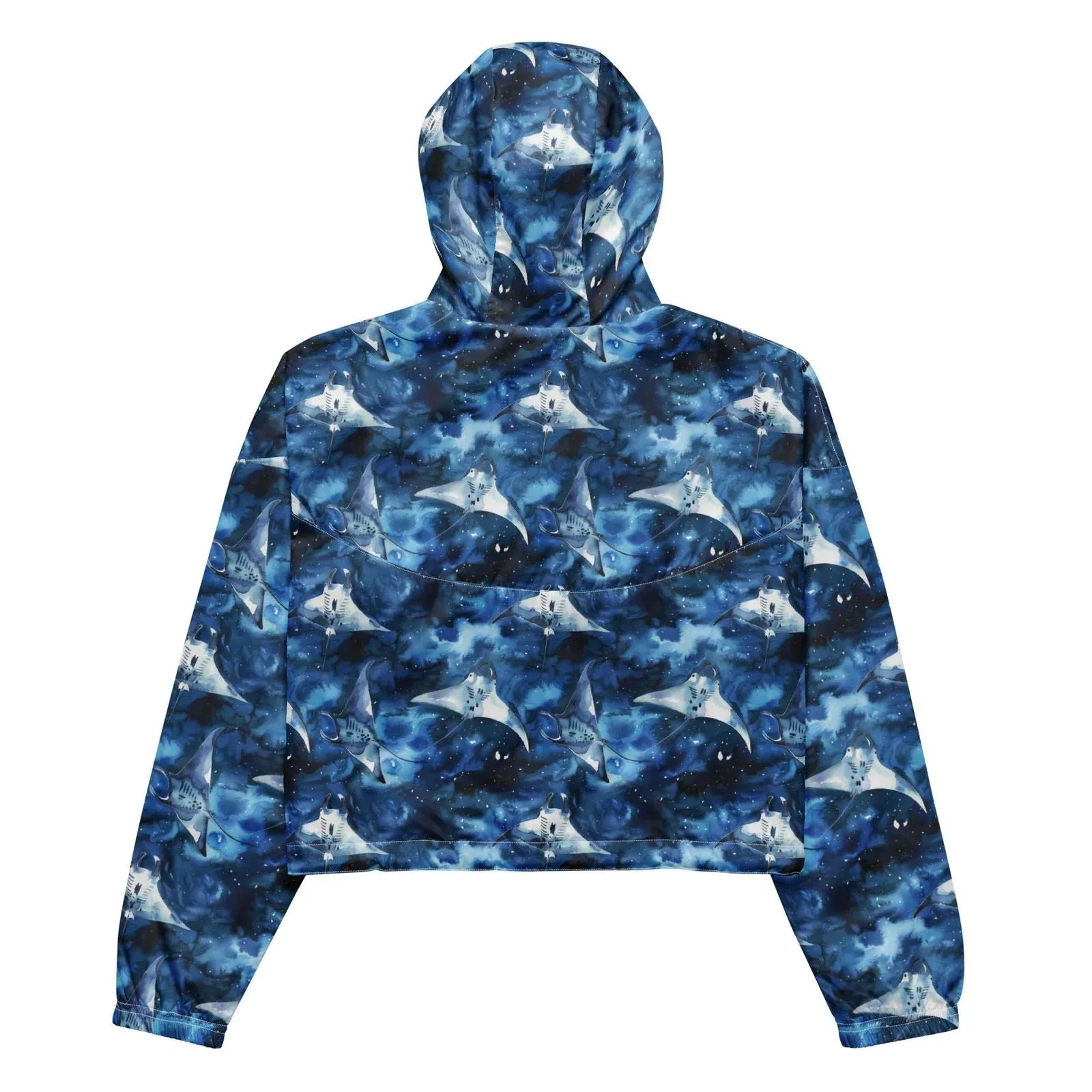 Starry Manta Ray Womens cropped Windbreaker