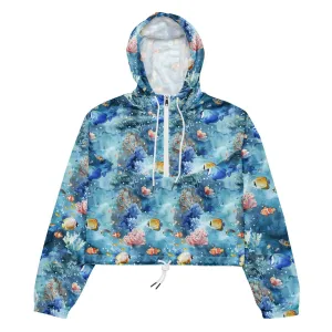 Tropical Reef Fish Womens cropped Windbreaker