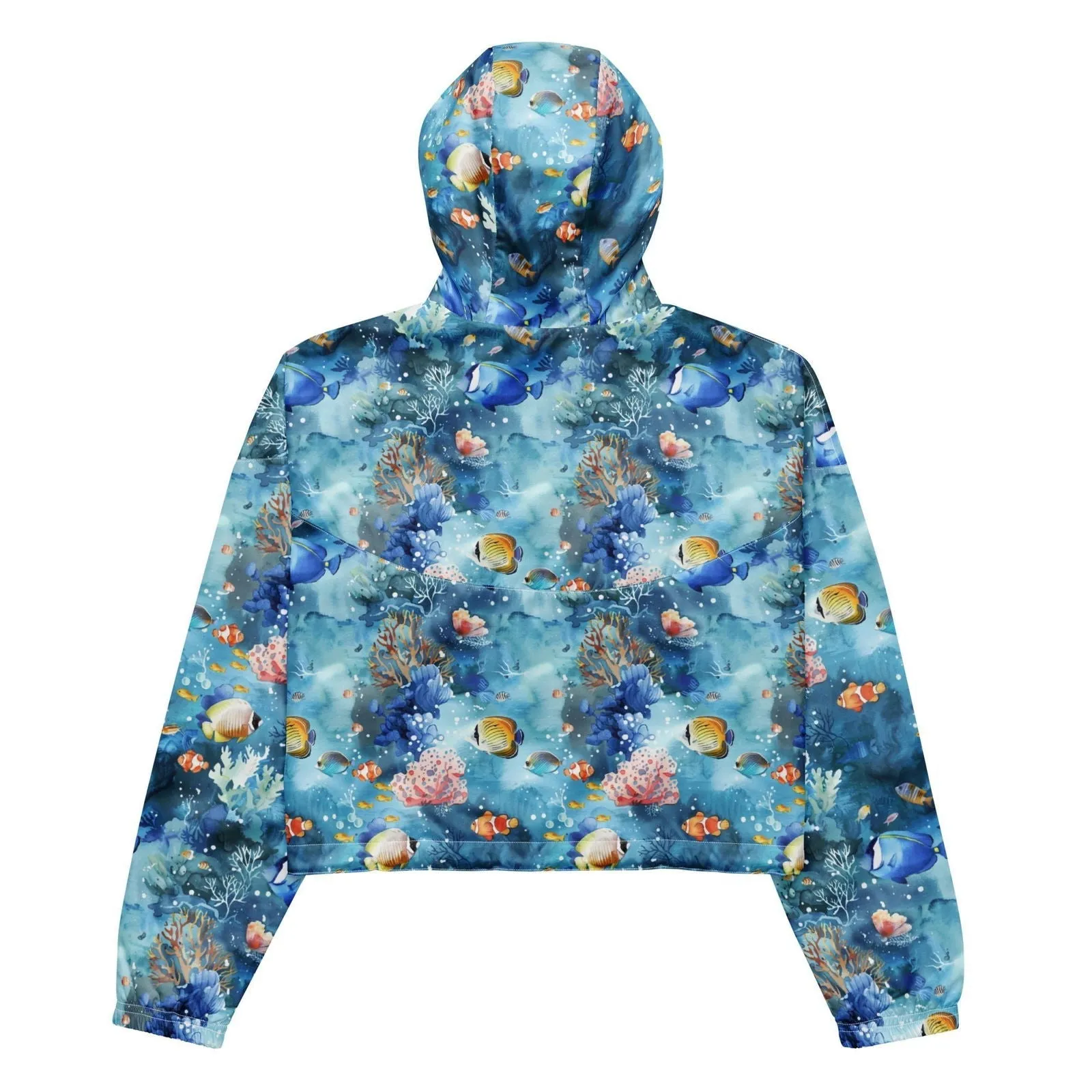 Tropical Reef Fish Womens cropped Windbreaker