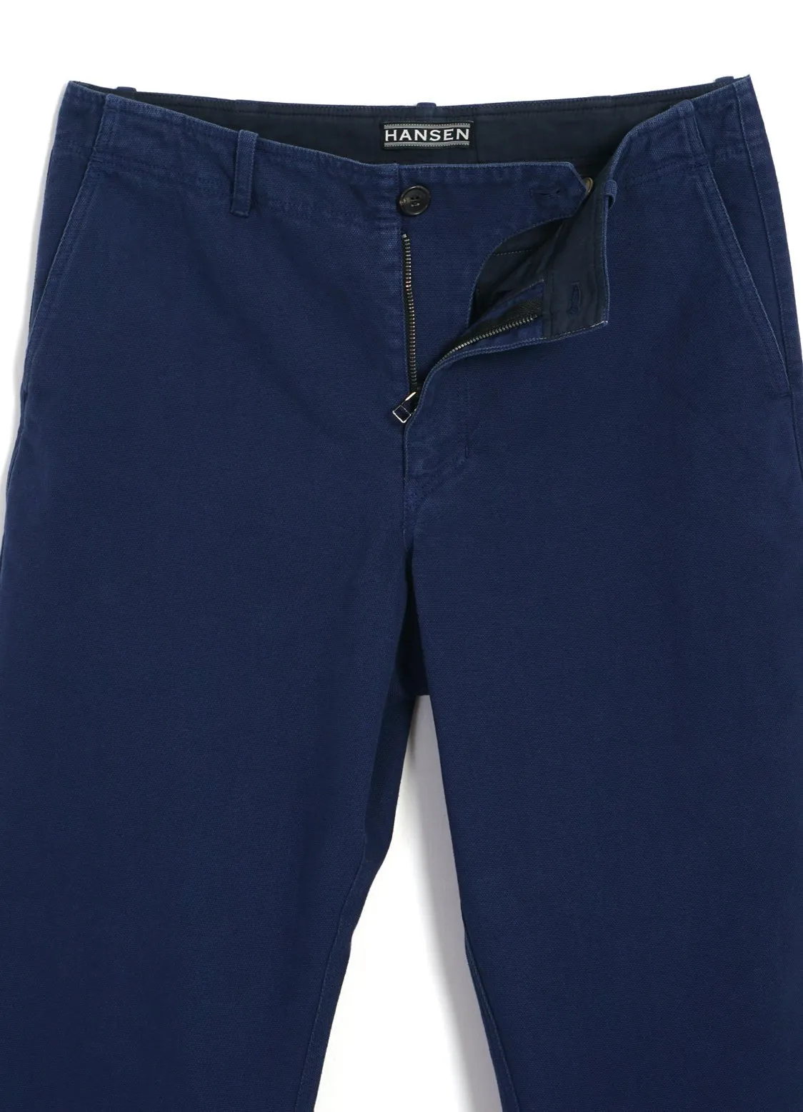 TRYGVE | Wide Cut Cropped Trousers | Work Blue