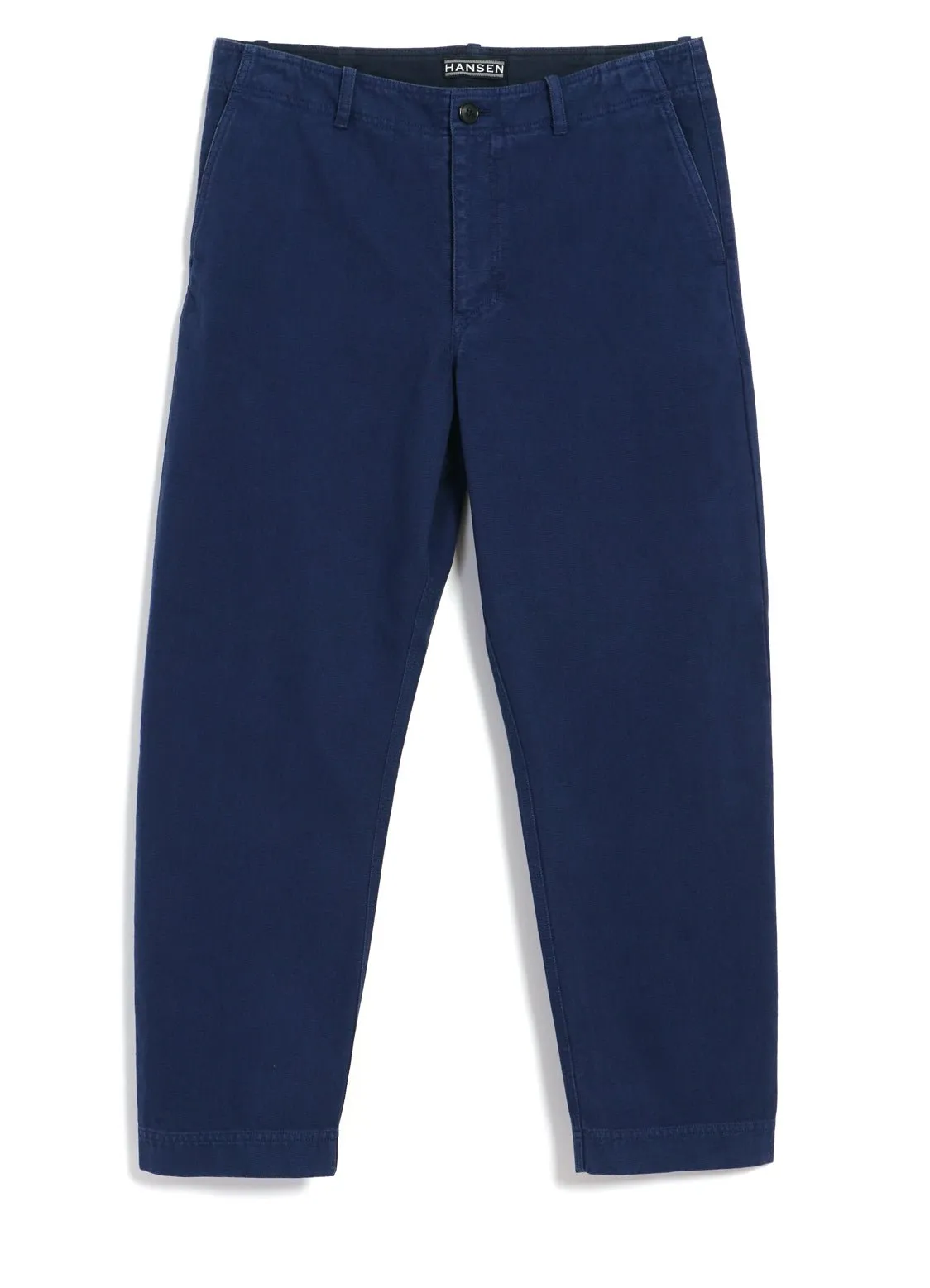 TRYGVE | Wide Cut Cropped Trousers | Work Blue