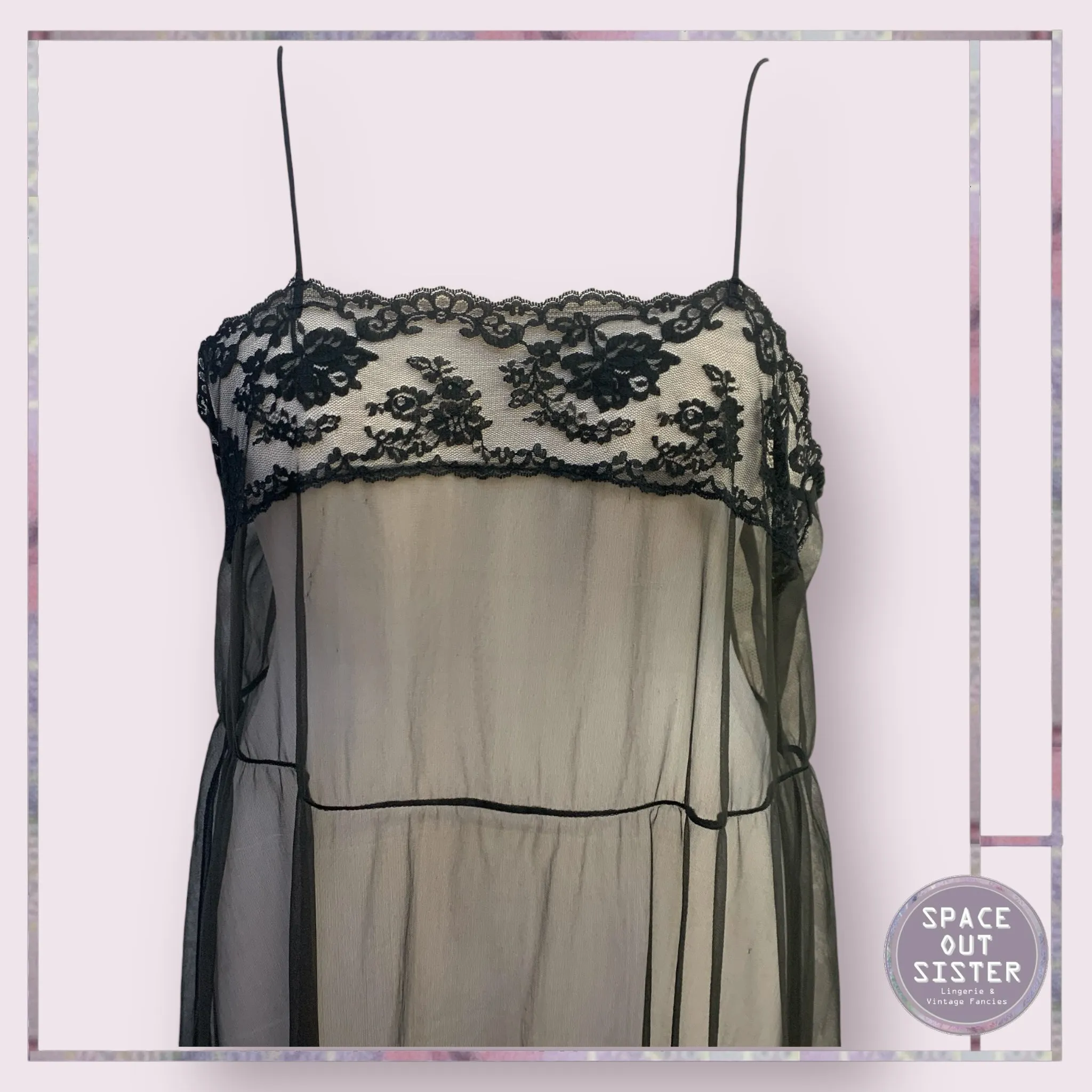 Vintage Full Length Sheer Lingerie Dress