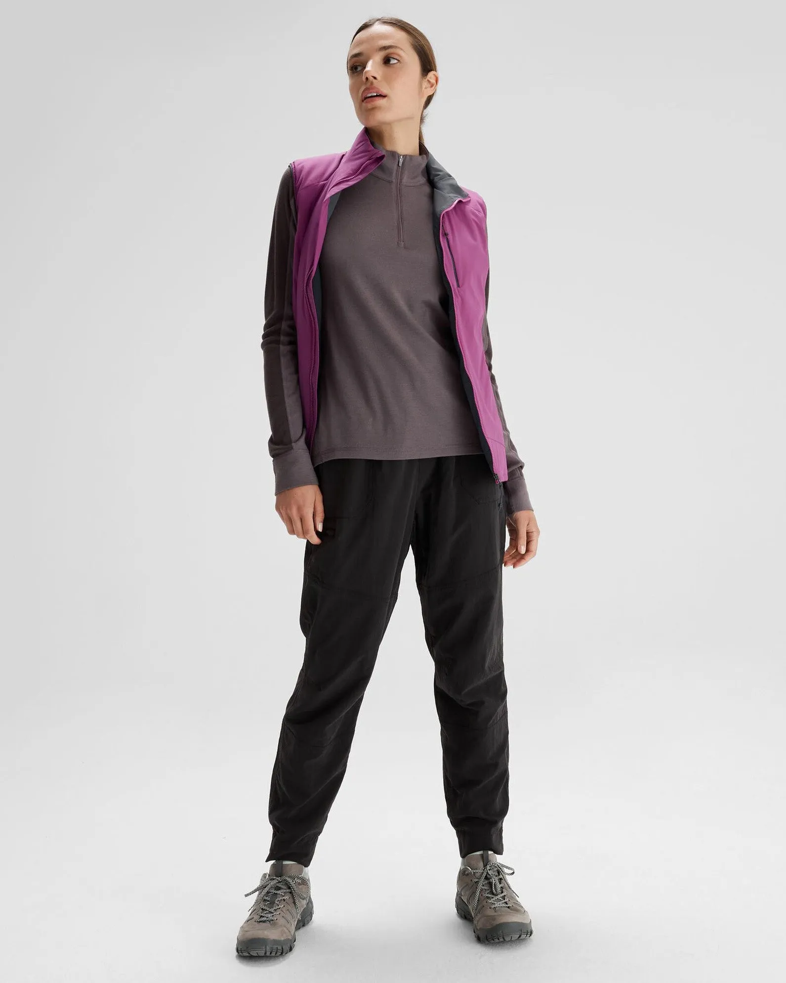 Women's K-Merino 250 Quarter Zip Top  - Light Quartz/Dark Quartz