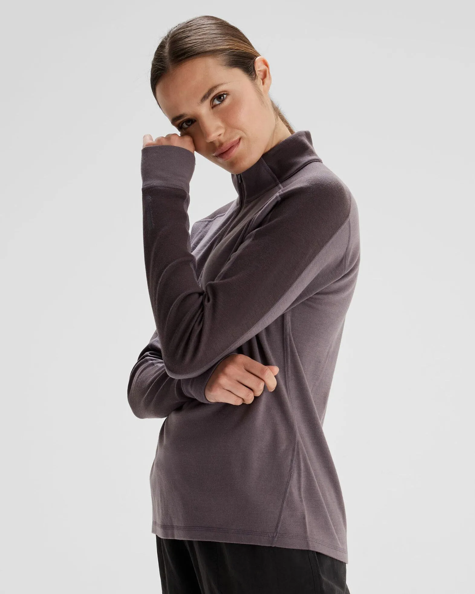 Women's K-Merino 250 Quarter Zip Top  - Light Quartz/Dark Quartz